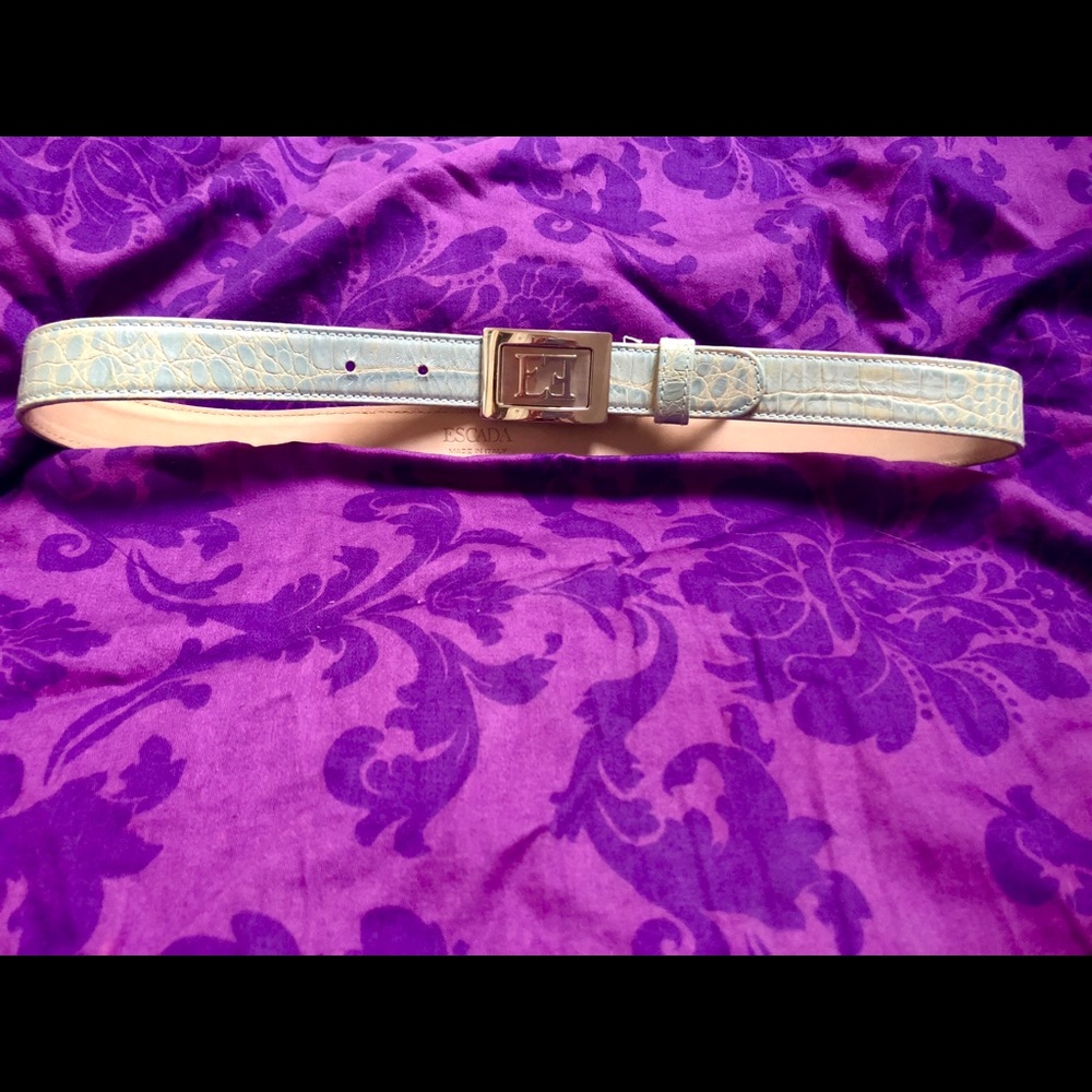 Escada Blue monogram belt